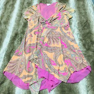 Sweet Pea Paisley Print Top w/ Layered Bottom